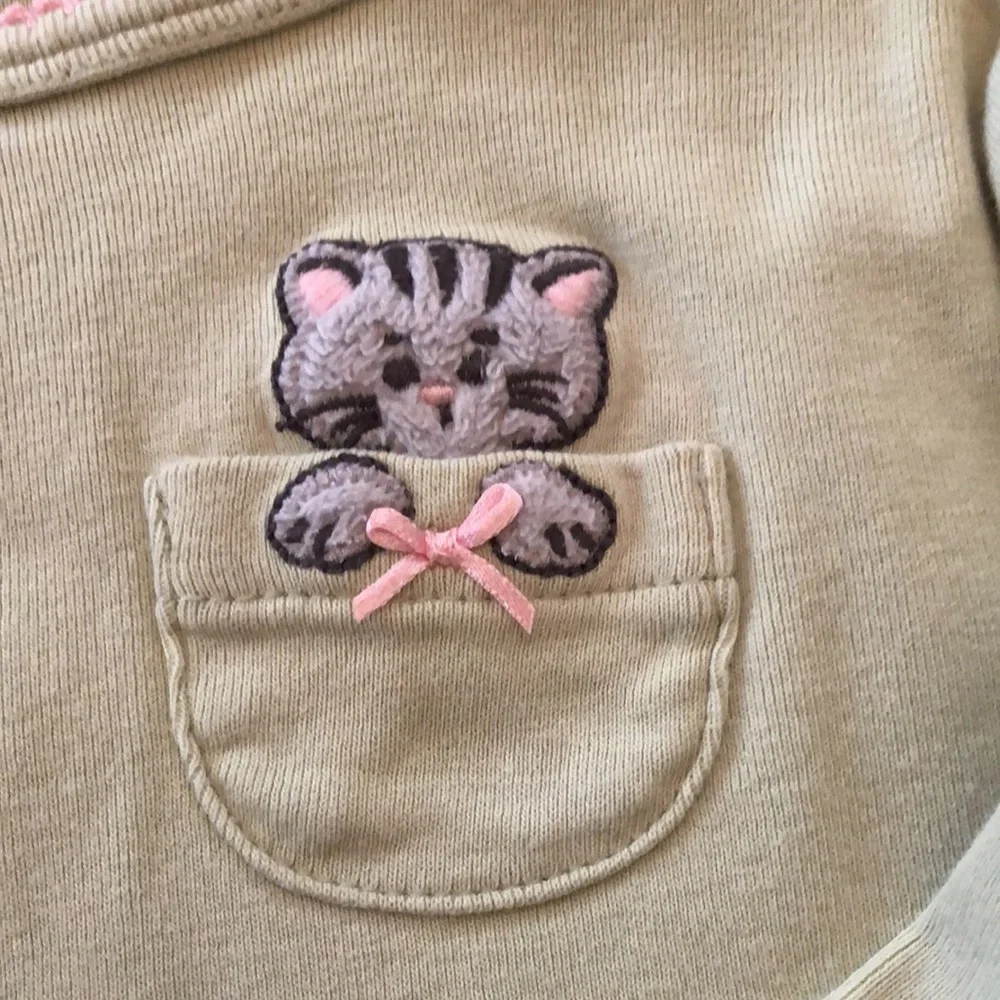2008 Gymboree Light Green Cat Graphic Long Sleeve Top Size 2T